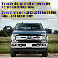 Exterior Door Top Half Tow Mirror Cap Cover for Super Duty 2017-2025 F250 F350 2