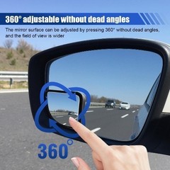 2-Piece Car Fan-Shaped Blind Spot Mirrors, Adjustable Wide-Angle Color: Black