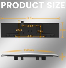 Rear View Mirror, Chrome Anti-Glare Panoramic Rear Mirrors Universal 12 Inch Con