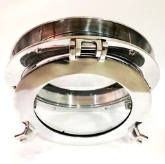 15″ Canal Boat Porthole Window Silver Nickel Door Window Glass Porthole