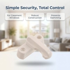 1 Set White Durable Window Bolt Latch Plastic Metal Casement Security Lock