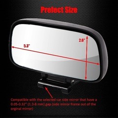 Add On Blind Spot Mirror, Convex Rear View Wide Angle Rectangle Framed HD Glass