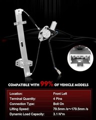 Front Left Driver Side Power Window Regulator with Motor for:-Honda Accord Dx