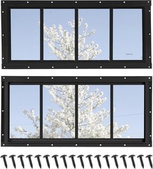 Shed Windows 2 Pack, Transom Windows 10″ x 23″ with Tempered Glass, Garage Do…