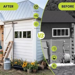 COLORPAPA 2 Pack Shed Windows, 10″x23″ Sliding Windows, Transom Window with