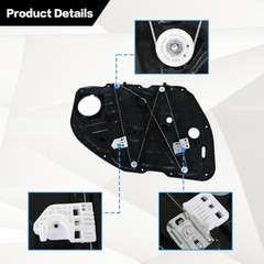 Power Window Regulator with Panel w/o Motor, Compatible with Front Right Side