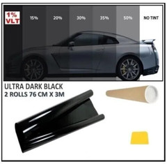 Car Window Tint Film 1% Pro Anti-Scratch Tinting Ultra Dark Black 76cm X 6m