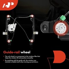 Electric Power Window Regulator with Motor Compatible with Front Driver