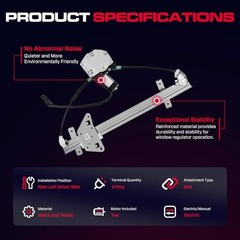 Rear Driver Side Power Window Regulator with Motor (2 Pins) Rear Driver (LH)