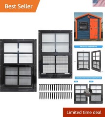 Durable 12×18 Shed Windows with Aluminum Frame – Ventilation & Light – 2 Pack