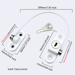 1/2/4Pcs White Window Door Cable Restrictor Ventilator Kids Safety Security Lock