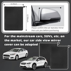 2PCS Side Mirror Covers, Drawstring Design for Dust and Snow Protection, Winter