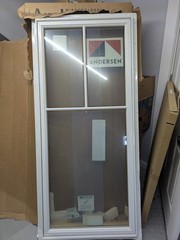 Andersen 400 Series Casement Window White Glazed Colonial-Style Grid
