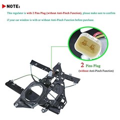 Power Window Regulator with 2-Pin Motor Assembly and Front Driver Side