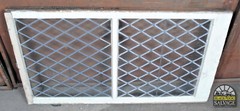 28″ x 49″ Leaded Glass Window in Oak Sash, Diamond Pattern