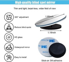 Car Blind Spot Mirror, 2″” Round Convex Mirror, Frameless HD Size: Round/2PCS