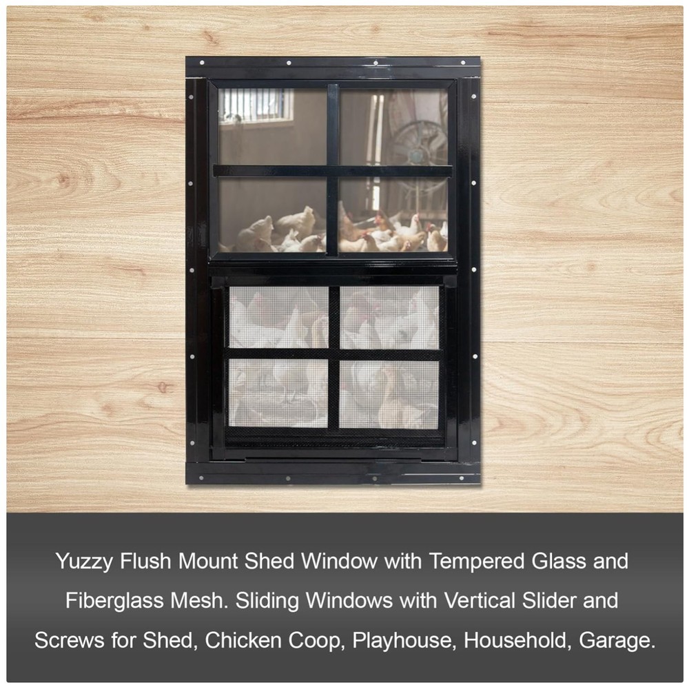 Shed Windows with Fiberglass Screen 2 Pack