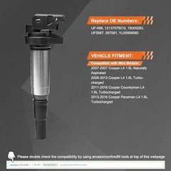 Ignition Coil Pack 4 PCS Set Compatible with Mini Cooper 2007-2007 L4 1.6L