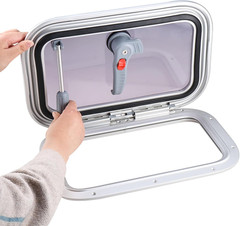 16.2″ X10.5″ Rectangular Deck Hatch,Aluminum Alloy Boat Porthole Window,Push Out