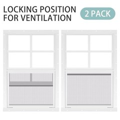 2 Pack 12″x18″ Sliding Shed Windows – White Flush Mount with Tempered Glass & Sc