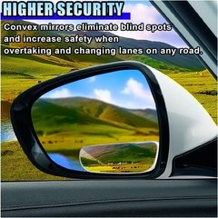 2PCS Blind Spot Mirror, HD Glass Rotate Adjustable Side Mirror, St Size: Strip