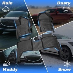 Sunsdrew Floor Mats for 2019-2023 Ford Ranger SuperCrew Accessories, All Weat…