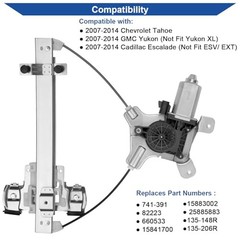 Window Regulator with Motor OE 741-391 | Compatible Rear Right Passenger Side