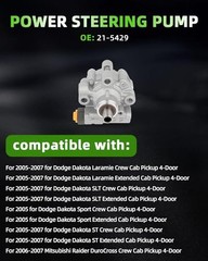 Power Steering Pump Compatible for 2005 2006 2007 for Dodge Dakota, 2006-2007