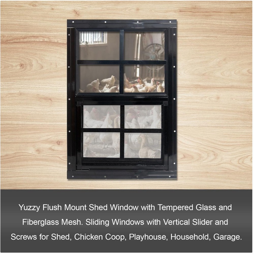 18×23 Shed Windows with Tempered Glass, 2 Pack