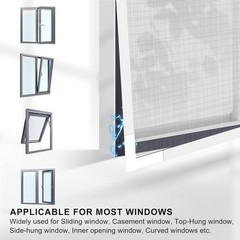 Adjustable DIY Magnetic Window Screen Mesh White Frame Max 4 SIZE Fits all