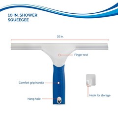Unger 12” Glass & Surface Squeegee – Multipurpose Rubber Blade Squee