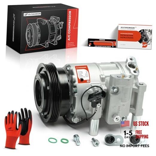 A/C Compressor with Clutch Compatible with Kia Rio 1.6L 2006-2011, Rio5 1.6L