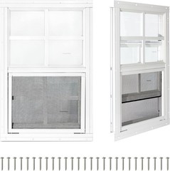 Shed Window COLORPAPA 16x16in Flush Mount Sliding Black