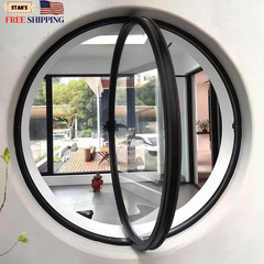23.6″ Round Rotating Pivot Window Tempered Glass Flush Mount Metal Frame NEW….