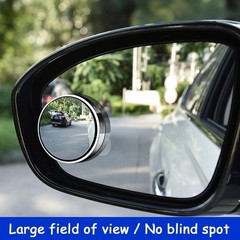 2Pcs Blind Spot Car Mirror, 2″ Round Rear View Mirrors Frameless Color: silver