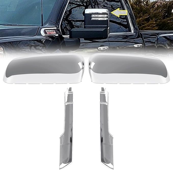Tow Mirror Caps Replacement for 2020 2021 2022 2023 2024 2500HD 3500HD Chrome