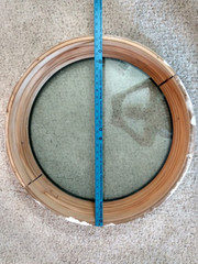 Andersen Round Window Green Flange with interior Wood Trim piece