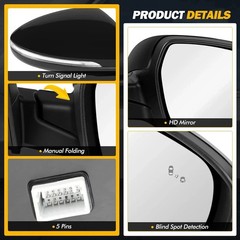Side Mirror Compatible with KIA Forte 2019 2020 2021 2022 2023 2024, Right