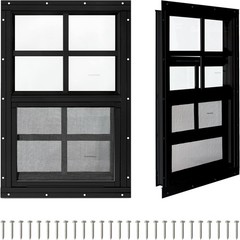 COLORPAPA 2 Pack Shed Windows 16x16in Sliding Tempered Glass