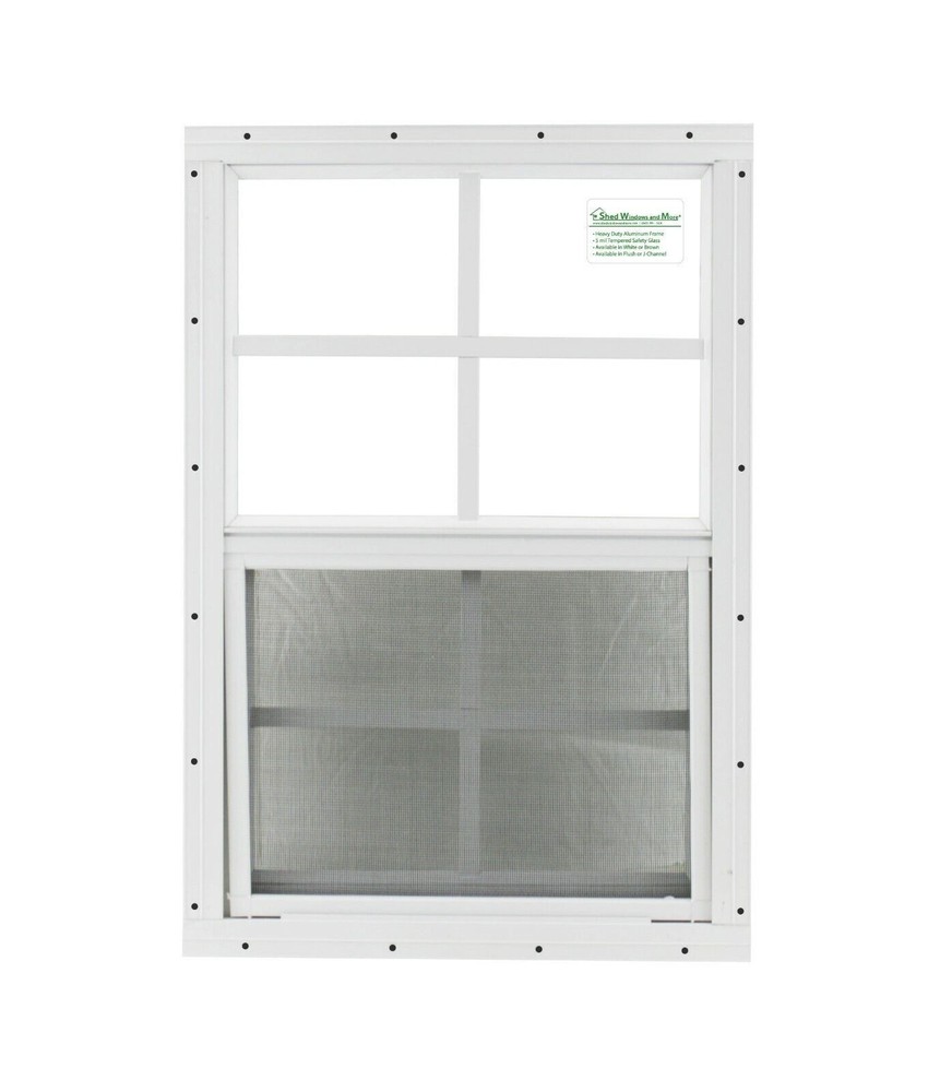 Vertical Slider 12″ x 18″ Window White J-Channel with Tempered Glass