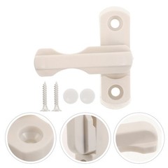 1 Set White Durable Window Bolt Latch Plastic Metal Casement Security Lock