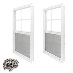 NeatiEase 2 Pack Shed Window, 12 x 18 Flush Mount Window with Tempered Glass and