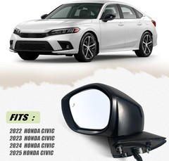 Left Driver Side Mirror Fits 2022-2025 HONDA CIVIC Sedan/Hatchback With Power Gl
