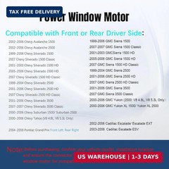 Front or Rear Left Side Power Window Lift Motor Compatible with Chevy GMC | Driv