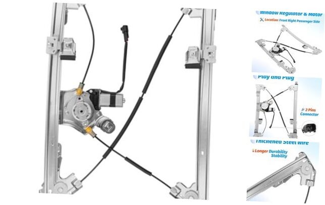 Front Right Passenger Side Power Window Regulator with Motor Compatible with