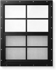 Flush Mount 18”x23” Black Shed Window with Fiberglass Screen for Easy Install
