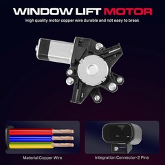 Rear Driver Side Power Window Regulator with Motor (2 Pins) Fit for 2006-2013