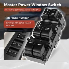 Front Left Side Power Master Window Switch Compatible with Honda Accord Sedan EX
