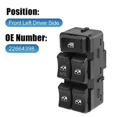 1 Set 22664398 Car Master Power Window Switch Front Driver Side for Saturn