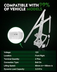 ‎741-506 Front Right Passenger Side Power Window Regulator with Motor for:
